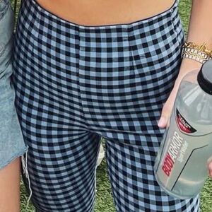 Zara Blue and Black Checkered Pants